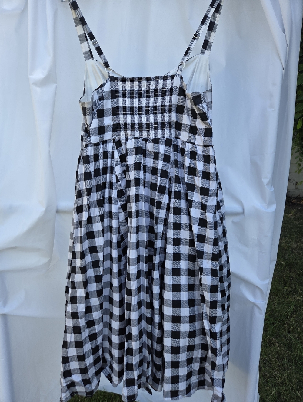 Retro Chic Black and White Gingham Smocked Sundress - Picture 2 of 12
